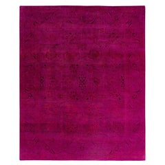 Contemporary Overdyed Hand Knotted Wool Pink Area Rug 8' 2" x 10' 1"