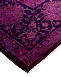Contemporary Overdyed Hand Knotted Wool Pink Area Rug 8' 2" x 10' 3"