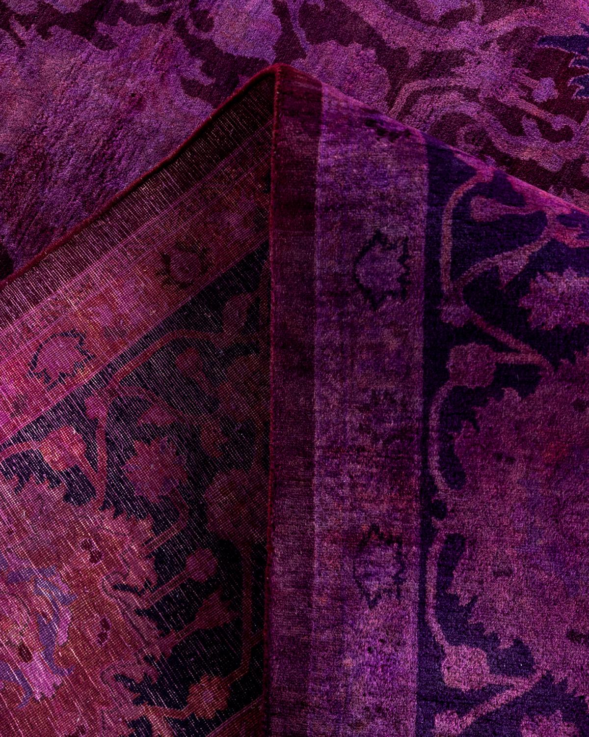 Contemporary Overdyed Hand Knotted Wool Pink Area Rug 8' 2
