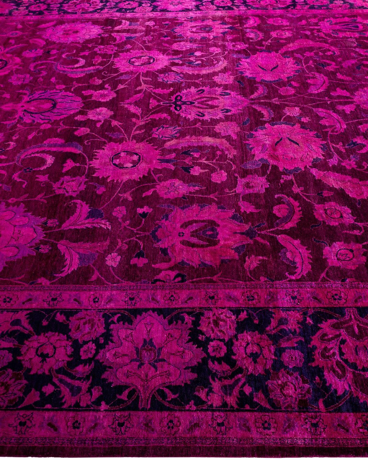 Alfombra de lana teñida a mano contemporánea rosa 30 cm x 30 cm en Nuevo estado para la venta en Norwalk, CT