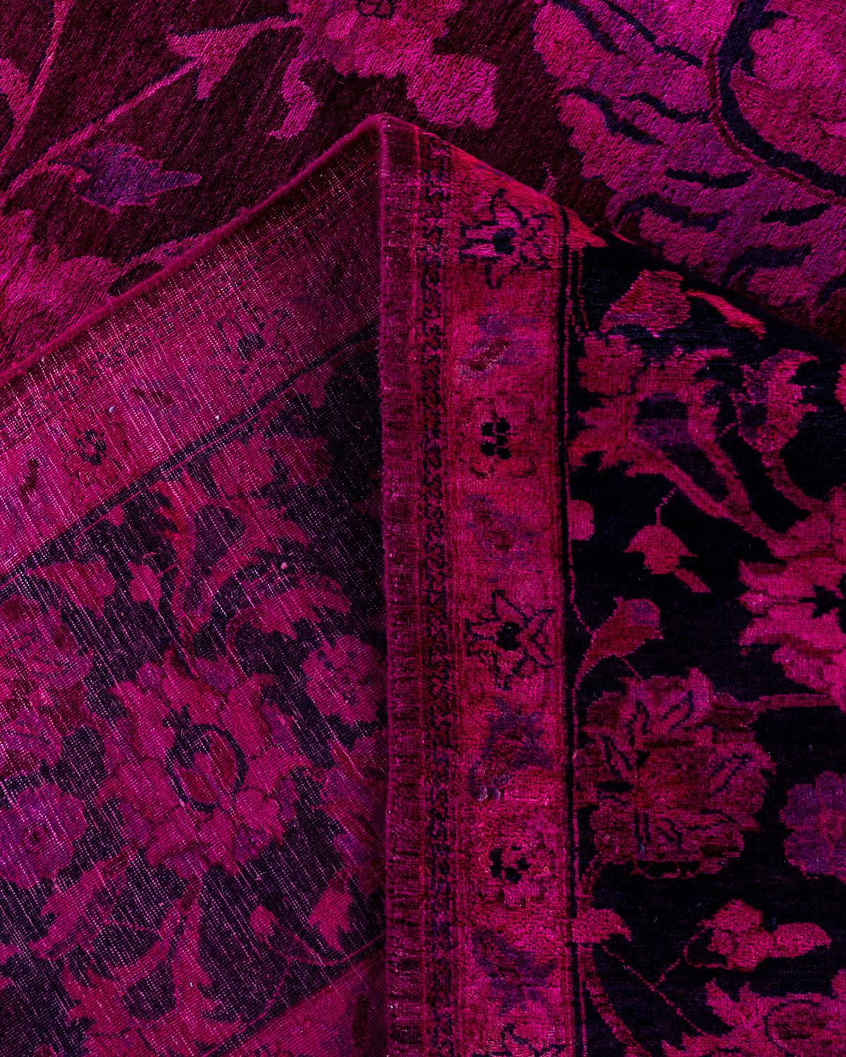 Alfombra de lana teñida a mano contemporánea rosa 30 cm x 30 cm Lana en venta