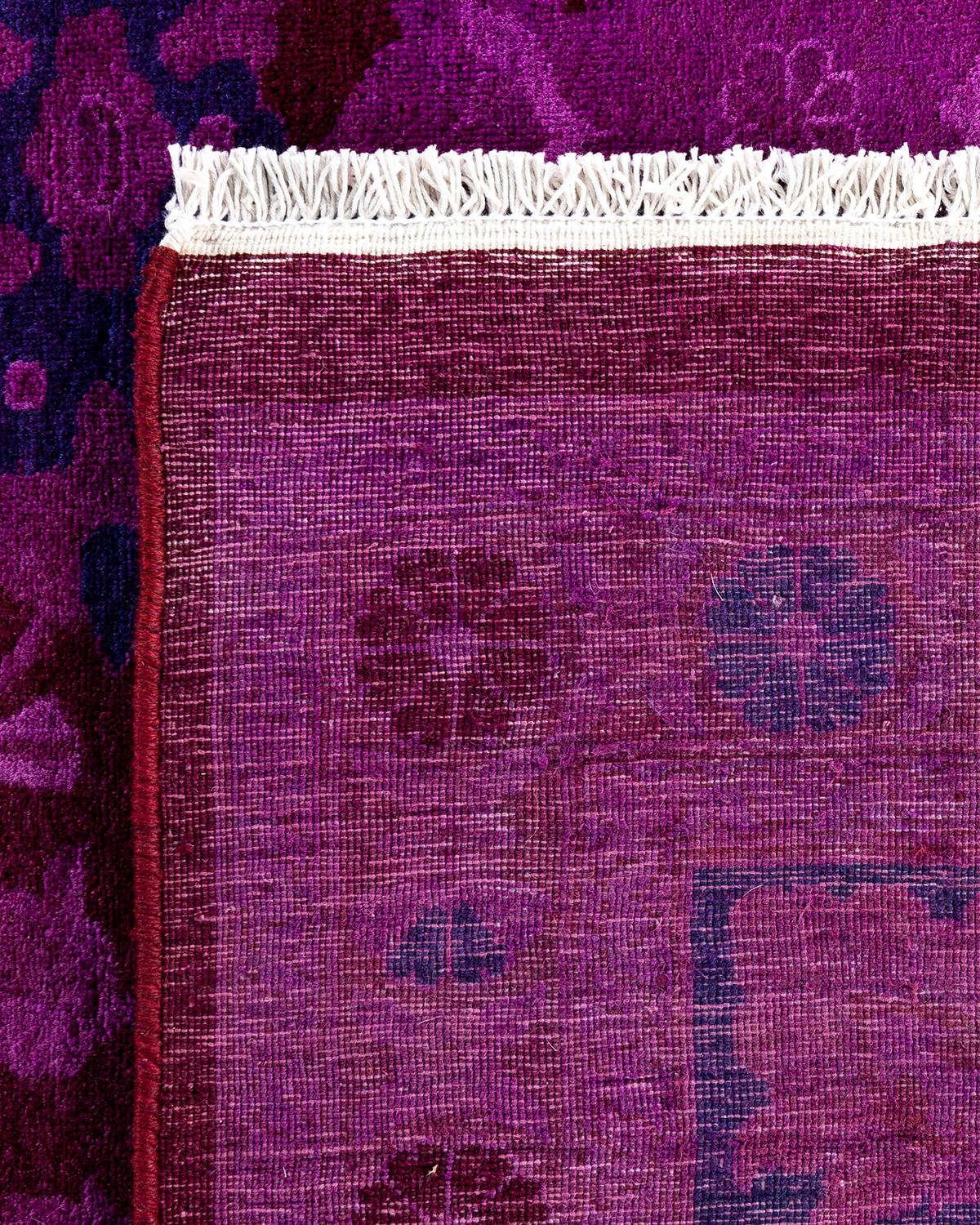 XXI secolo e contemporaneo Contemporary Overdyed Hand Knots Rugs Rosa Area Rugged 9' 5