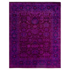 Contemporary Overdyed Hand Knotted Wool Pink Area Rug 9' 5" x 11' 10"