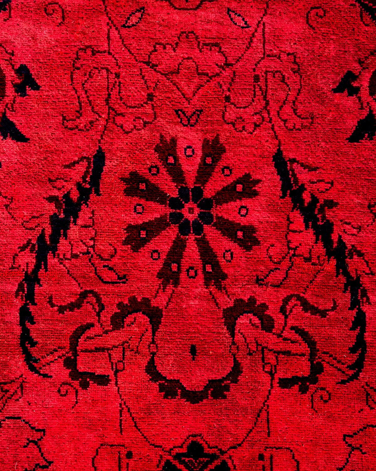 Pakistanais Tapis Contemporary en laine surteinte nouée à la main rose en vente
