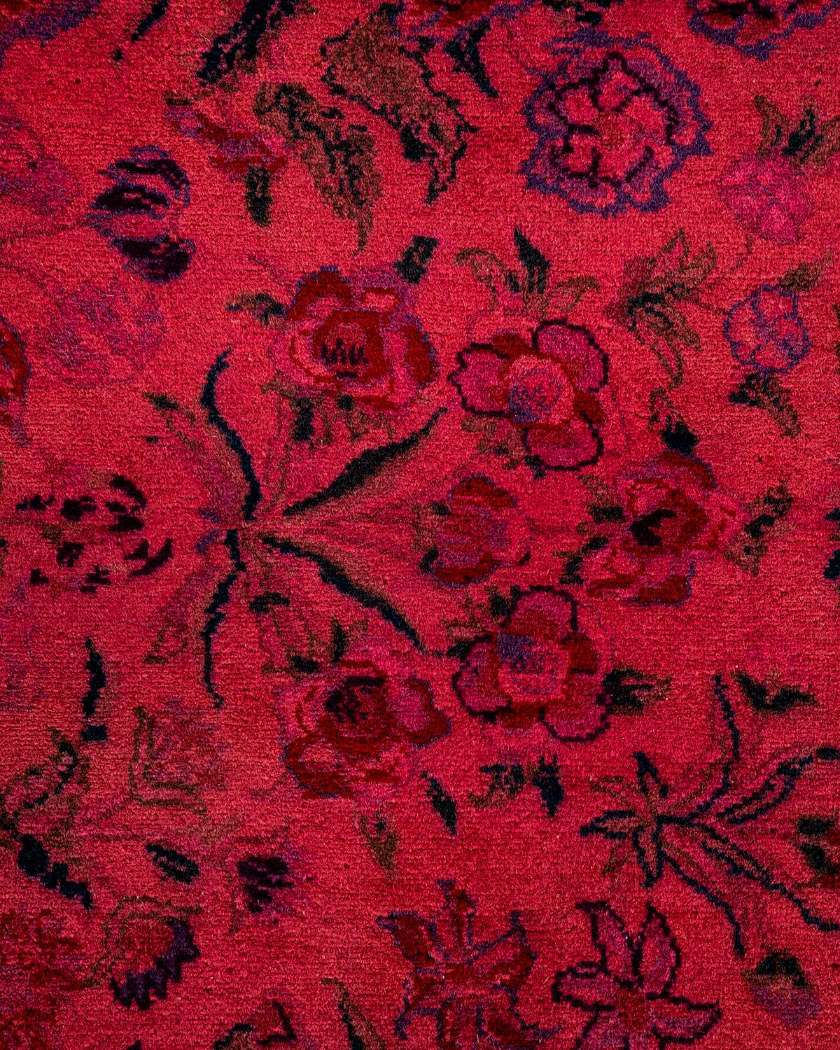 Alfombra de lana teñida a mano contemporánea rosa Pakistaní en venta