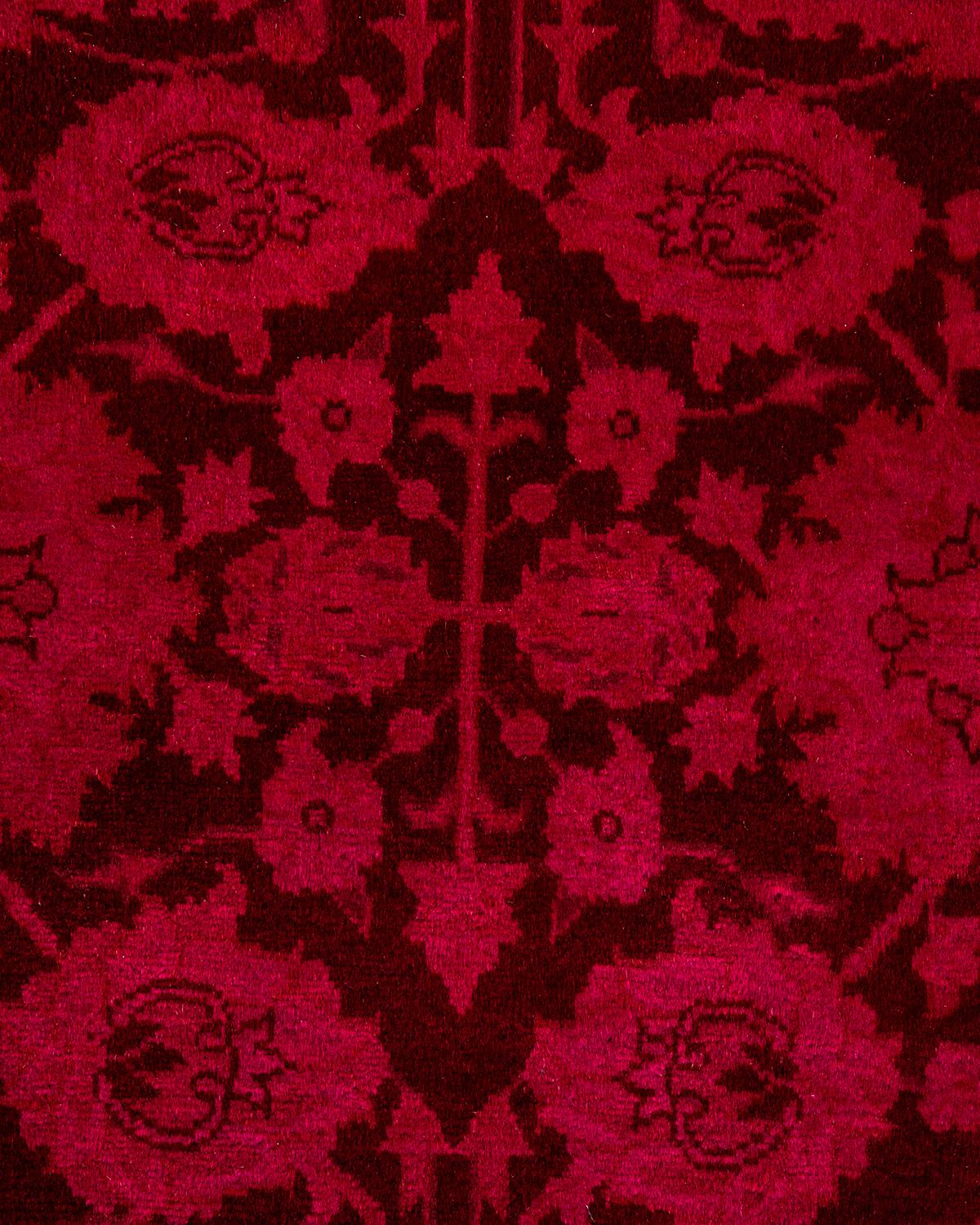 Pakistanais Tapis Contemporary en laine surteinte nouée à la main rose en vente