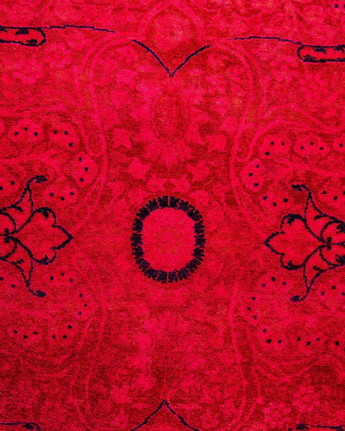 Pakistanais Tapis Contemporary en laine surteinte nouée à la main rose en vente