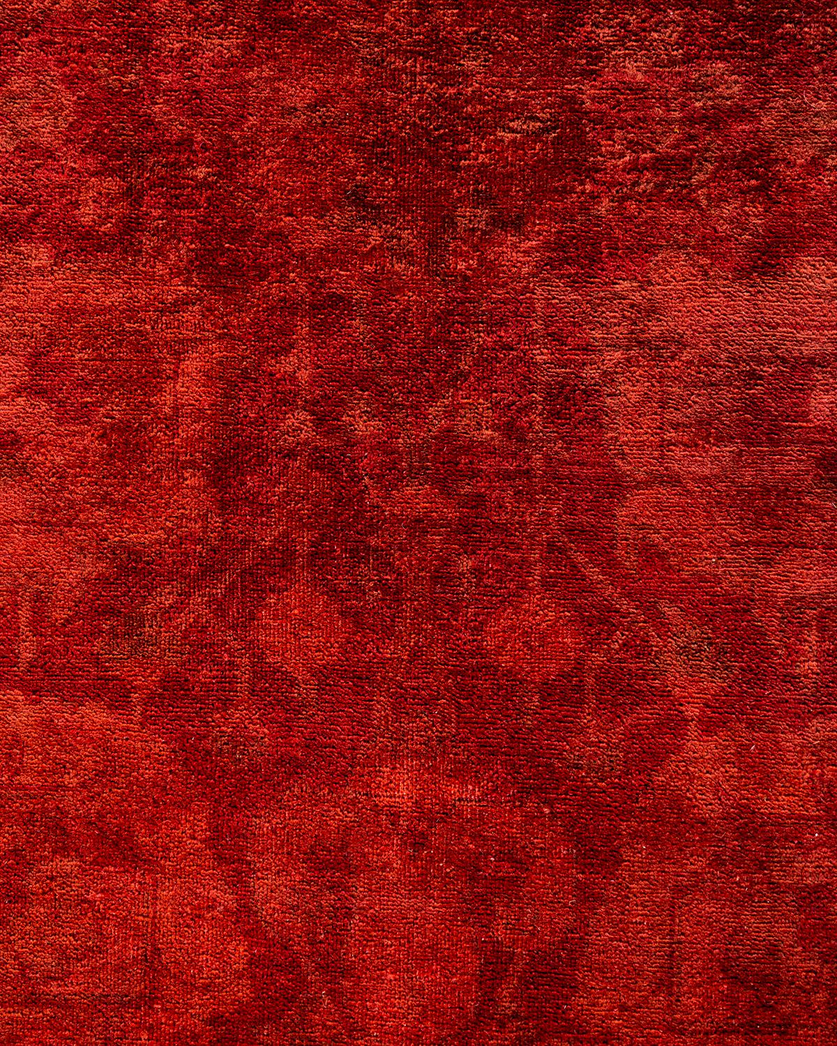 Pakistano Contemporary Overdyed Hand Knotted Wool Pink Area Rugs (Tappeto rosa in lana) in vendita