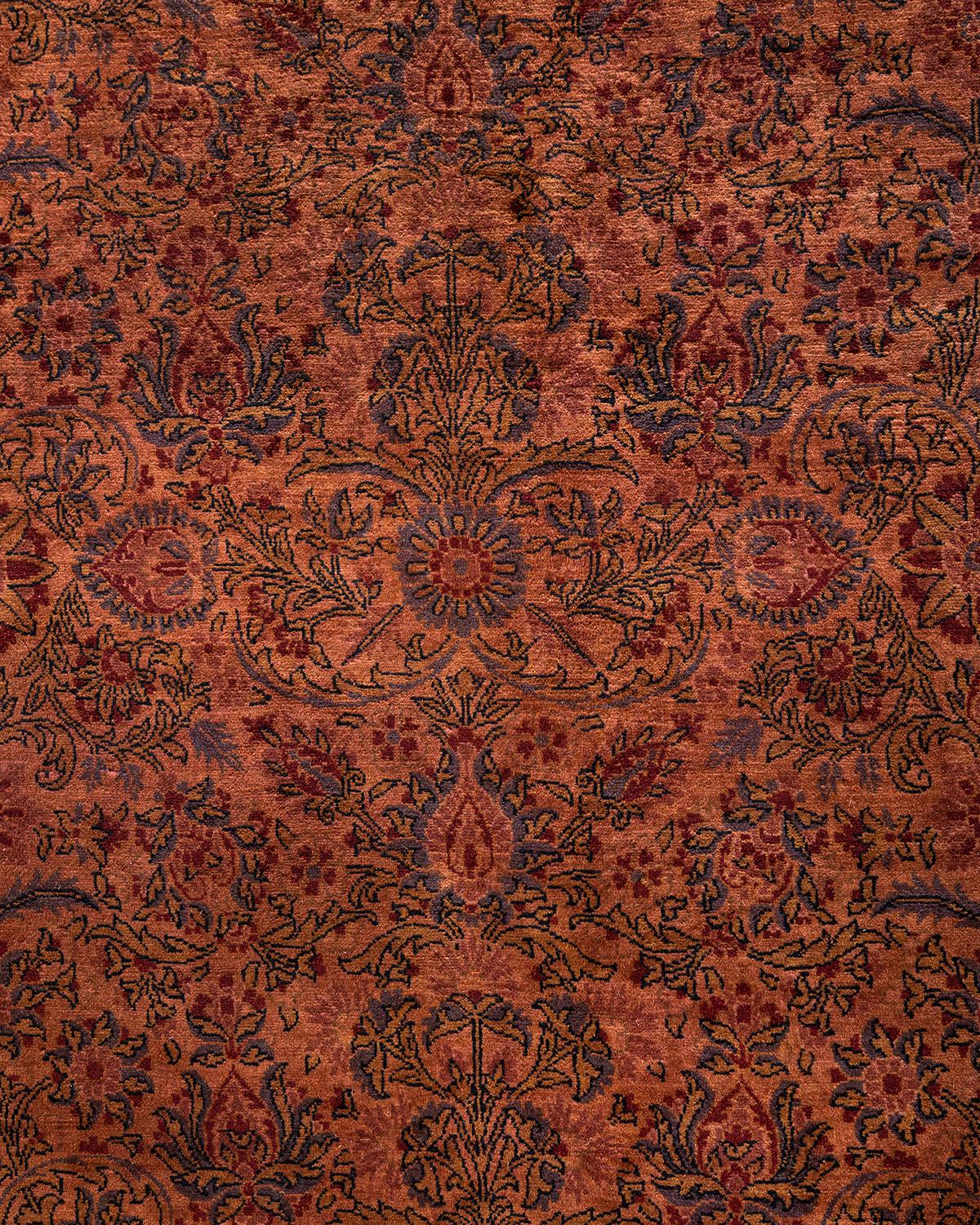 Pakistani Contemporary Overdyed Hand Knotted Wool Pink Area Rug For Sale