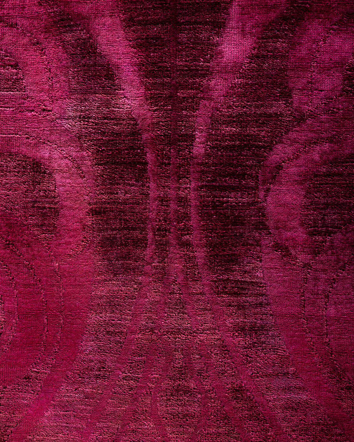 Alfombra de lana teñida a mano contemporánea rosa Pakistaní en venta
