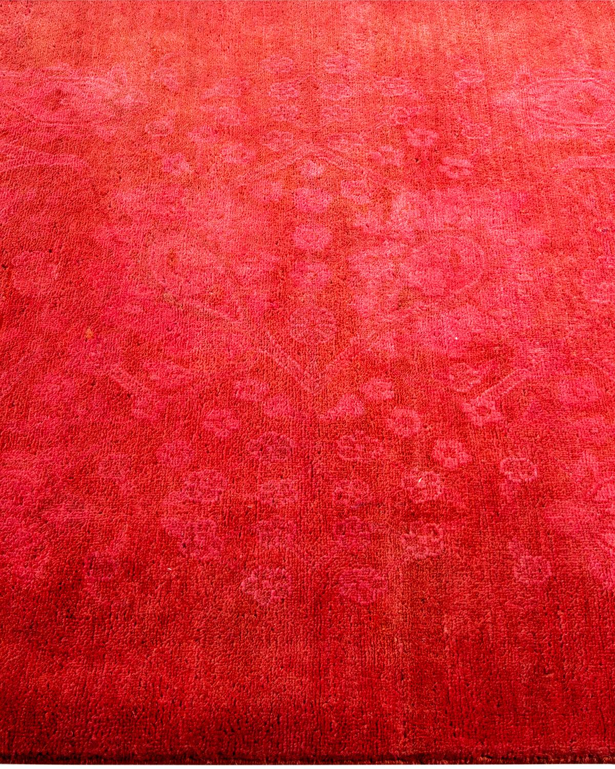 Contemporary Overdyed Hand Knotted Wool Pink Area Rugs (Tappeto rosa in lana) In condizioni Nuovo in vendita a Norwalk, CT
