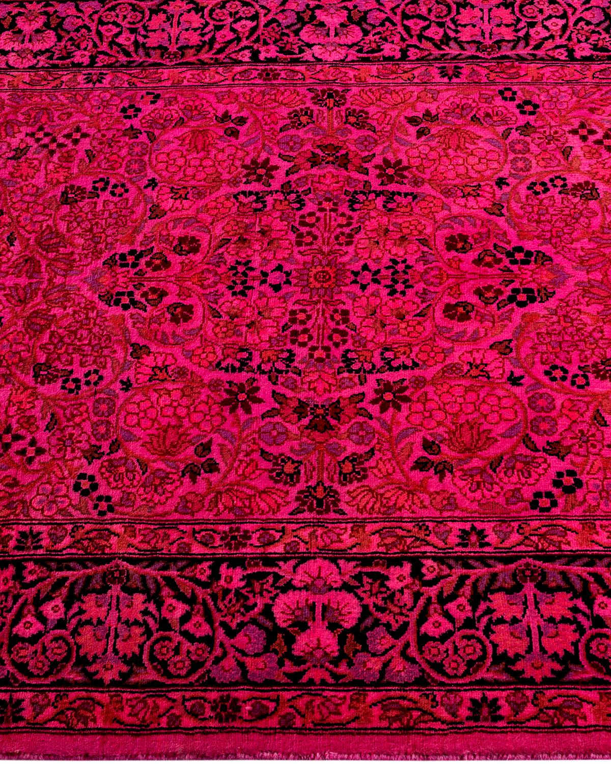 Contemporary Overdyed Hand Knotted Wool Pink Area Rug im Zustand „Neu“ im Angebot in Norwalk, CT