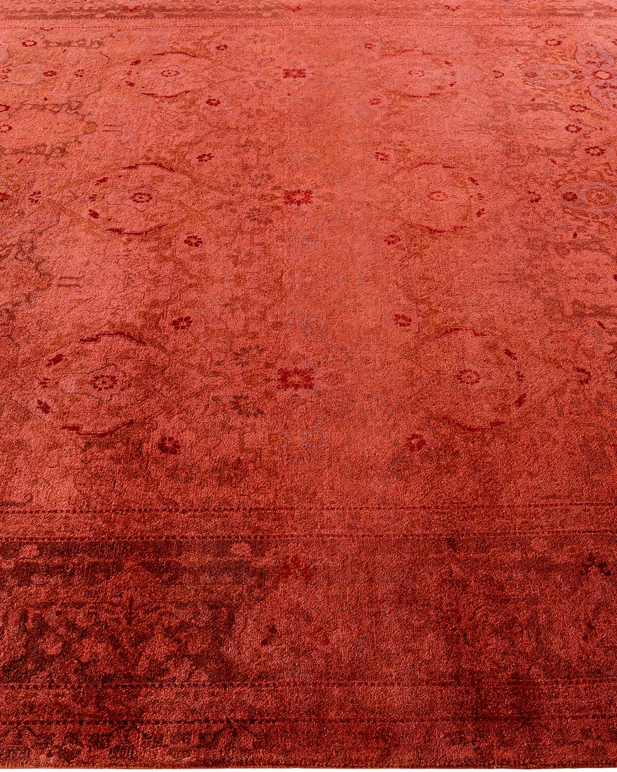 Contemporary Overdyed Hand Knotted Wool Pink Area Rugs (Tappeto rosa in lana) In condizioni Nuovo in vendita a Norwalk, CT