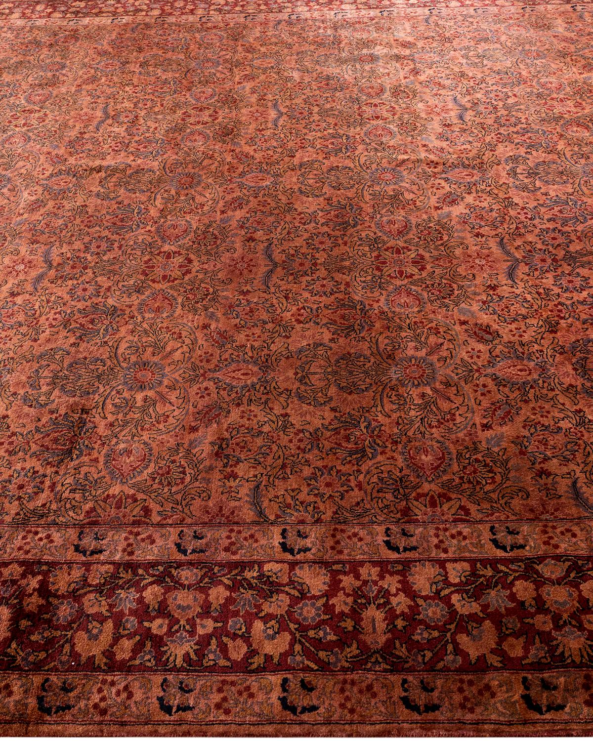 Contemporary Overdyed Hand Knotted Wool Pink Area Rug In New Condition For Sale In Norwalk, CT