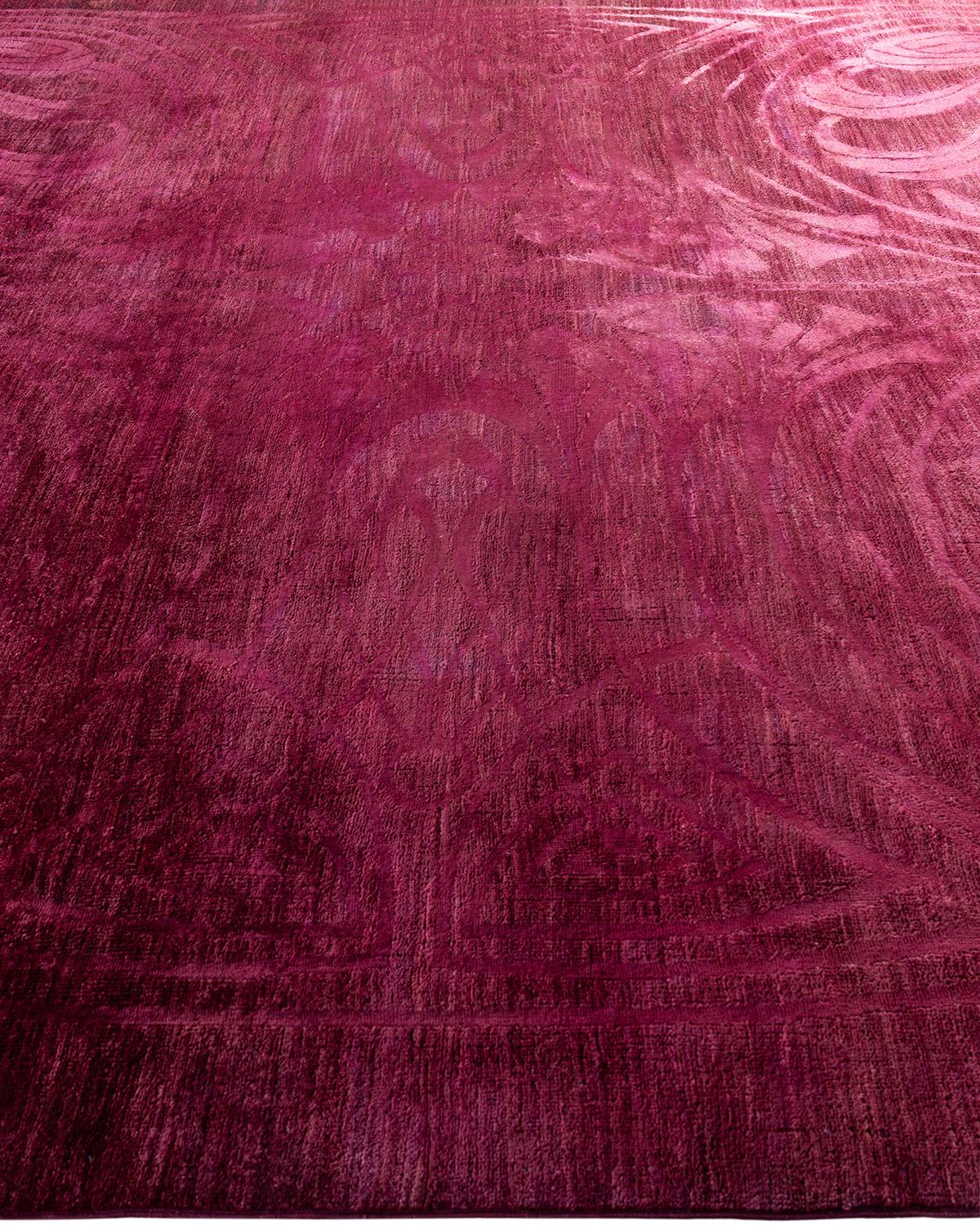Alfombra de lana teñida a mano contemporánea rosa en Nuevo estado para la venta en Norwalk, CT