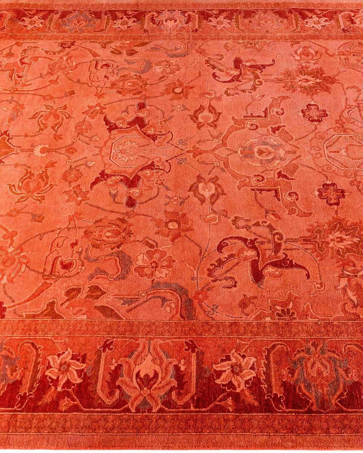 Alfombra de lana teñida a mano contemporánea rosa en Nuevo estado para la venta en Norwalk, CT