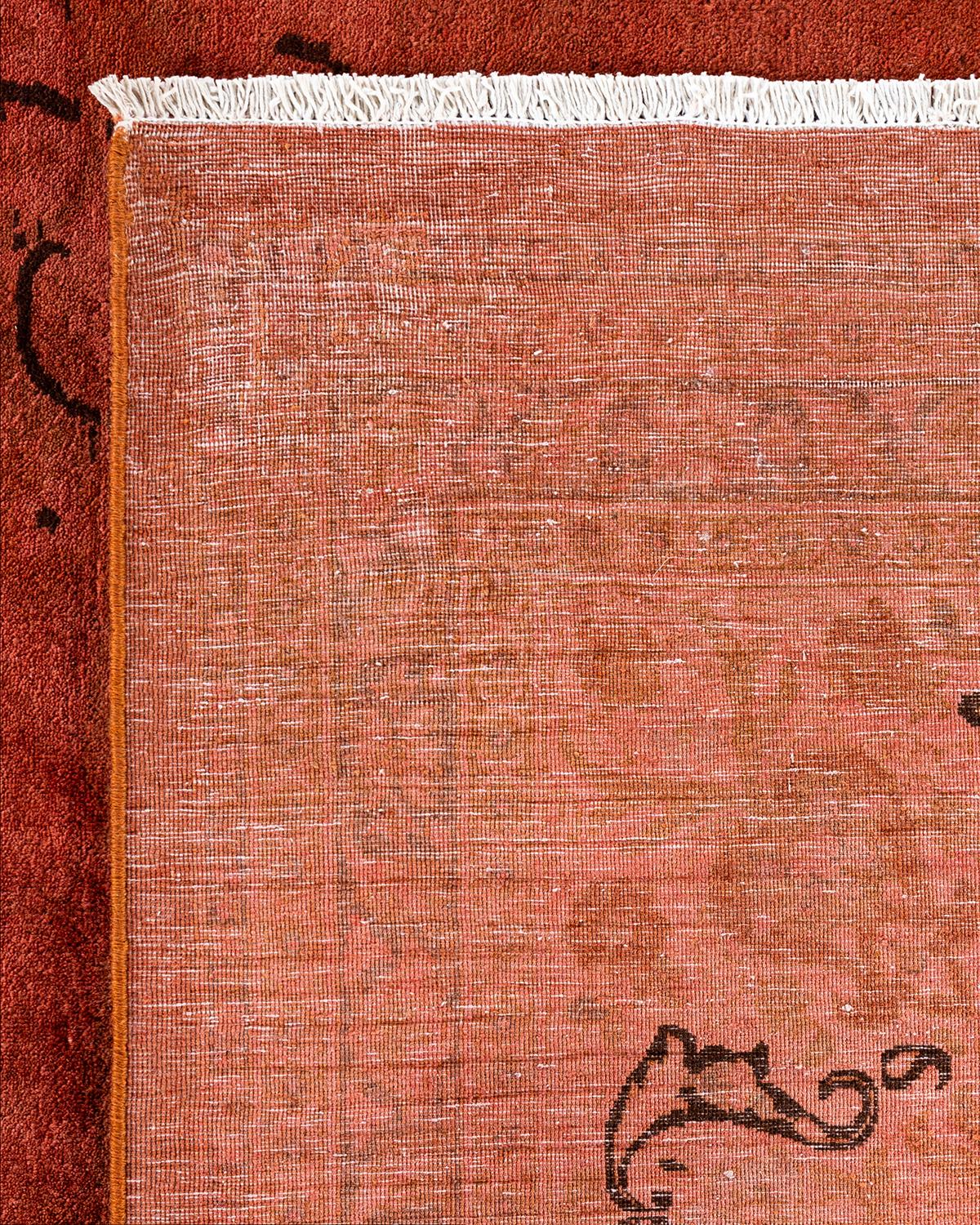 XXI secolo e contemporaneo Contemporary Overdyed Hand Knotted Wool Pink Area Rugs (Tappeto rosa in lana) in vendita