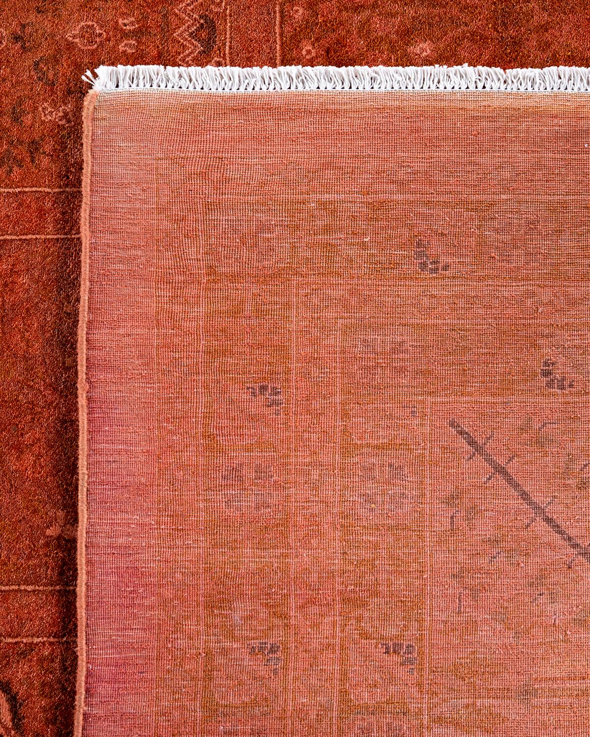 XXIe siècle et contemporain Tapis Contemporary en laine surteinte nouée à la main rose en vente