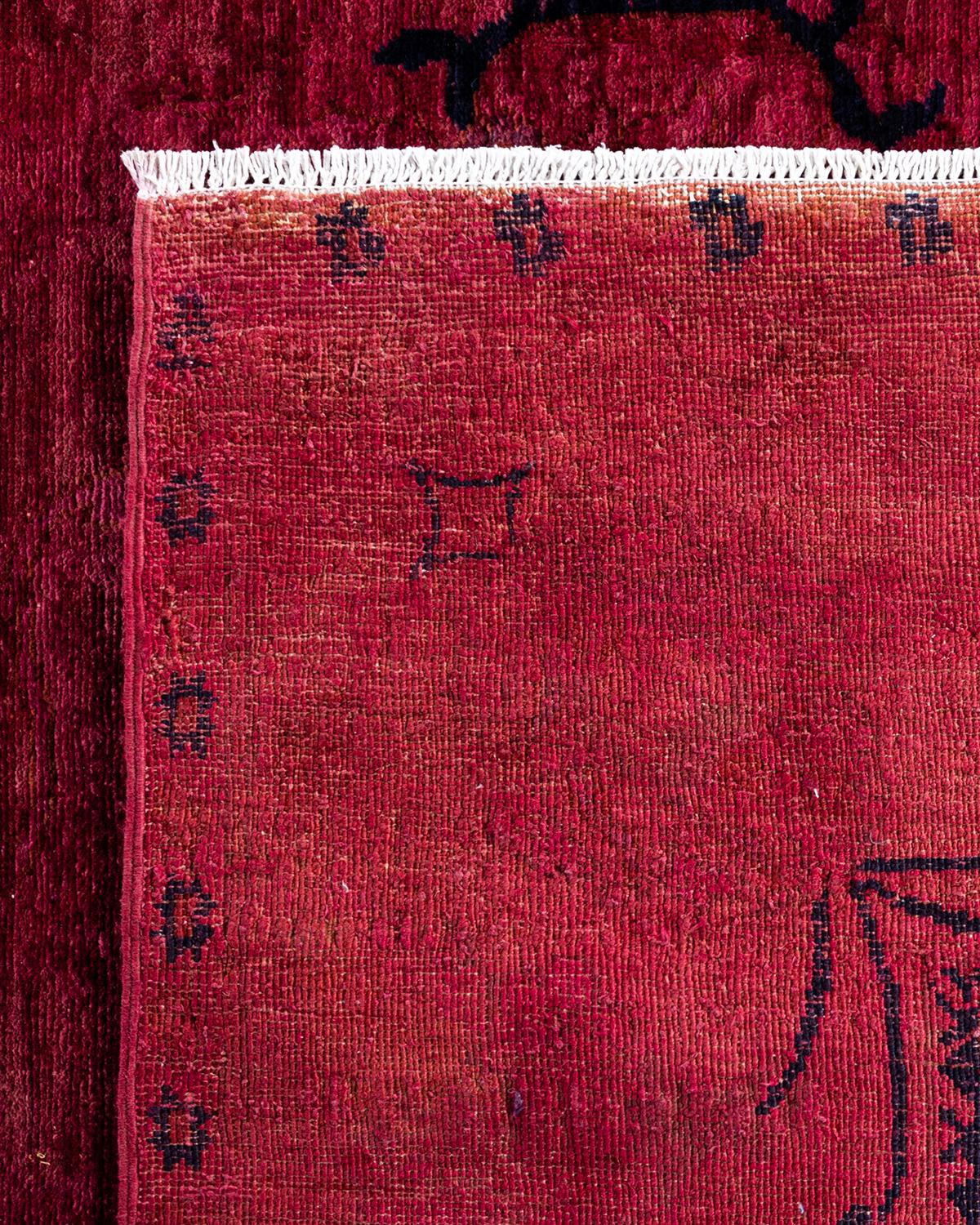 XXIe siècle et contemporain Tapis Contemporary en laine surteinte nouée à la main rose en vente