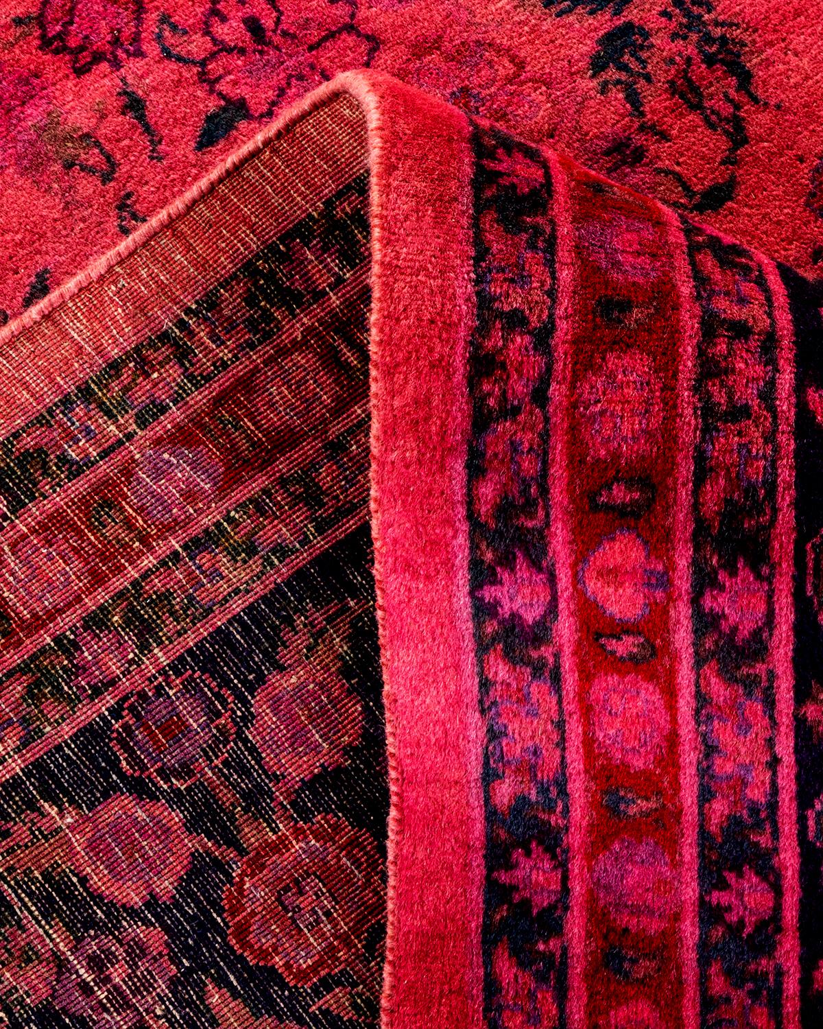 Alfombra de lana teñida a mano contemporánea rosa Lana en venta