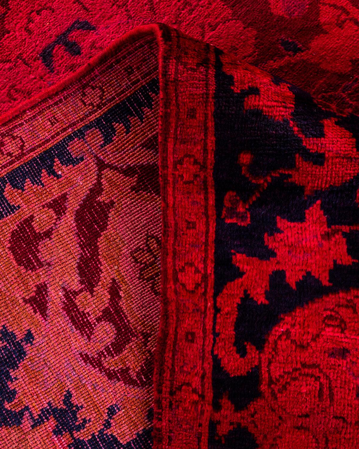 Lana Contemporary Overdyed Hand Knotted Wool Pink Area Rugs (Tappeto rosa in lana) in vendita