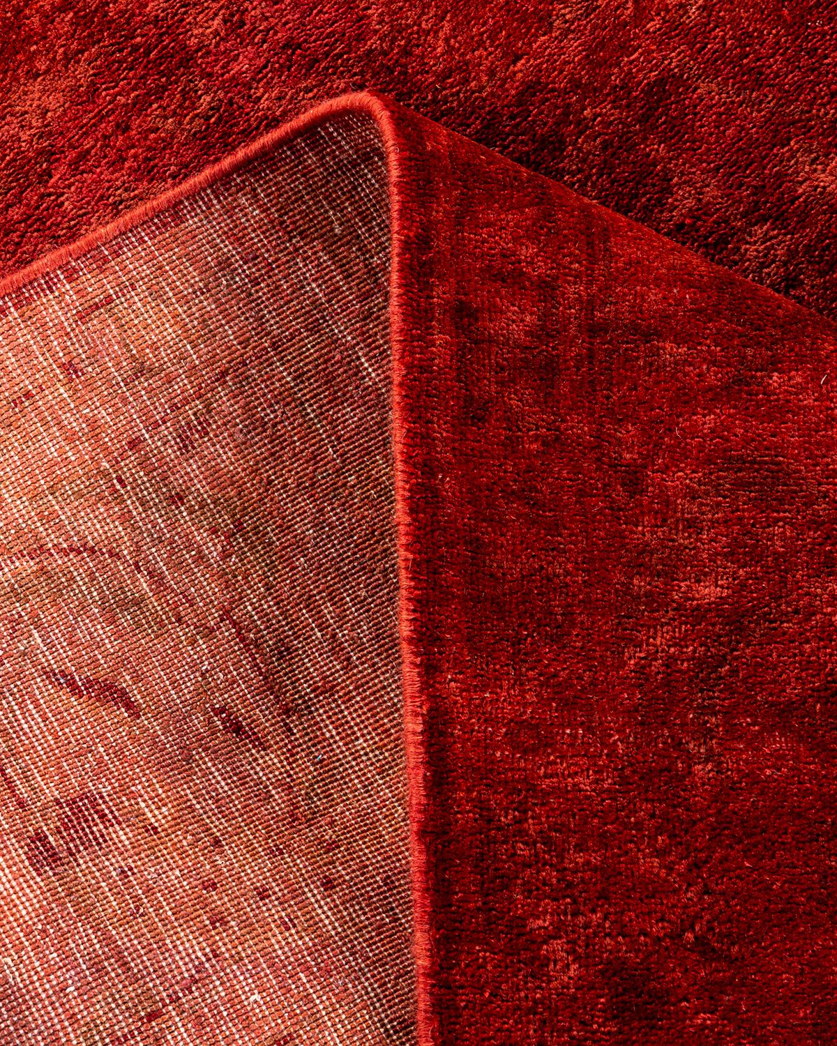 Lana Contemporary Overdyed Hand Knotted Wool Pink Area Rugs (Tappeto rosa in lana) in vendita