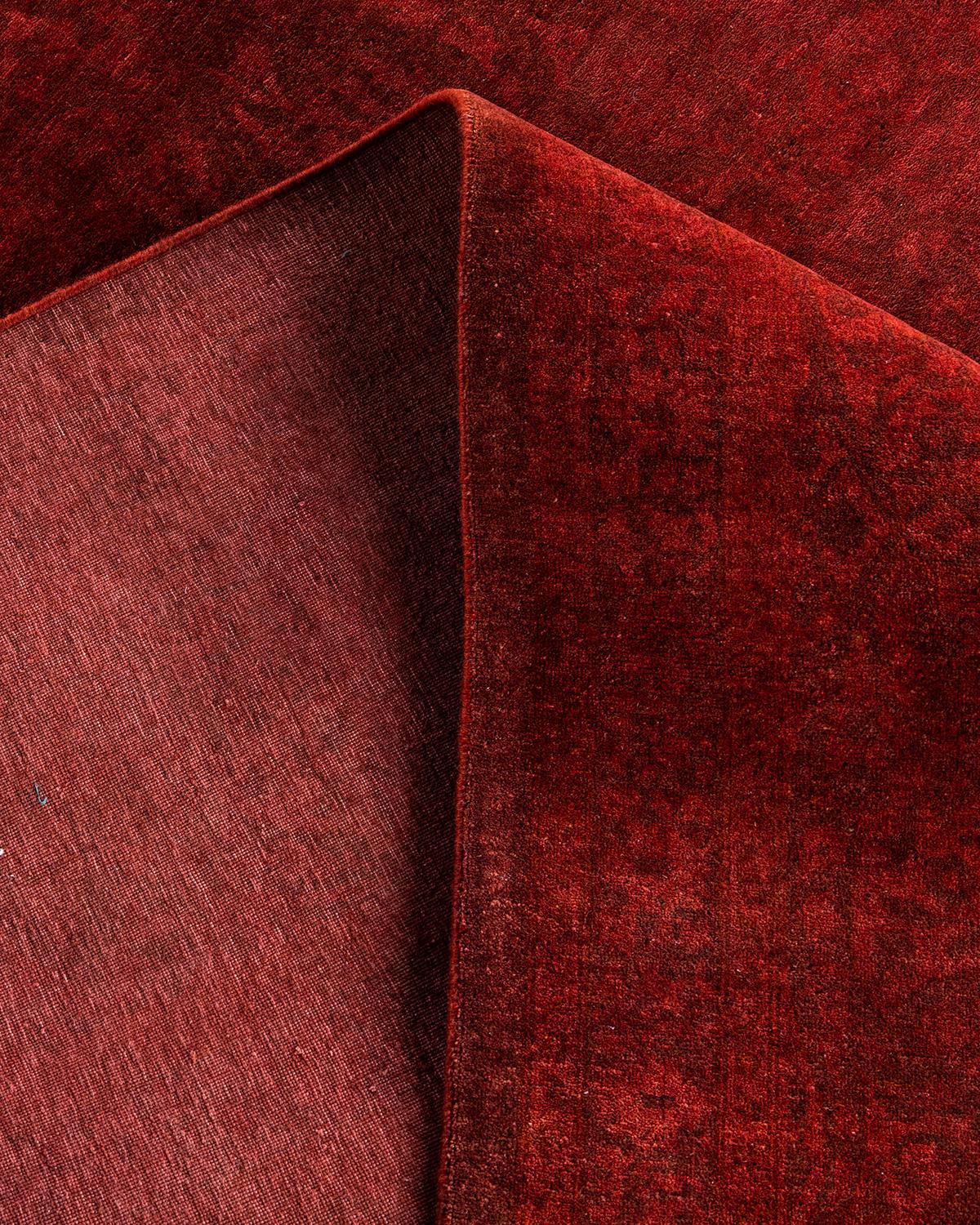 Alfombra de lana teñida a mano contemporánea rosa Lana en venta