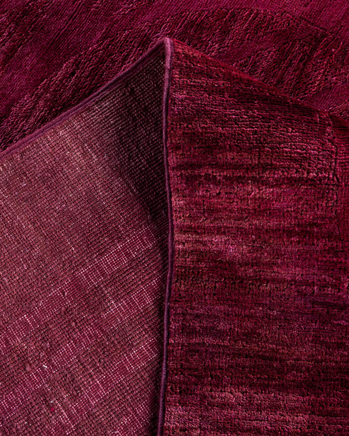 Alfombra de lana teñida a mano contemporánea rosa Lana en venta