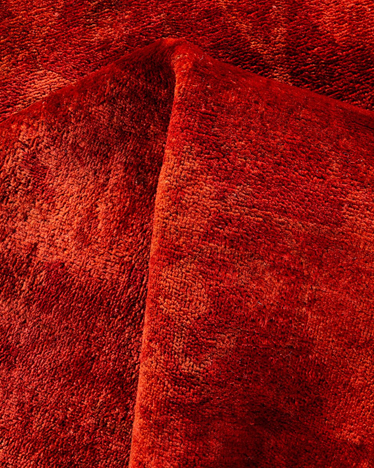 Contemporary Overdyed Hand Knotted Wool Pink Area Rugs (Tappeto rosa in lana) in vendita 1