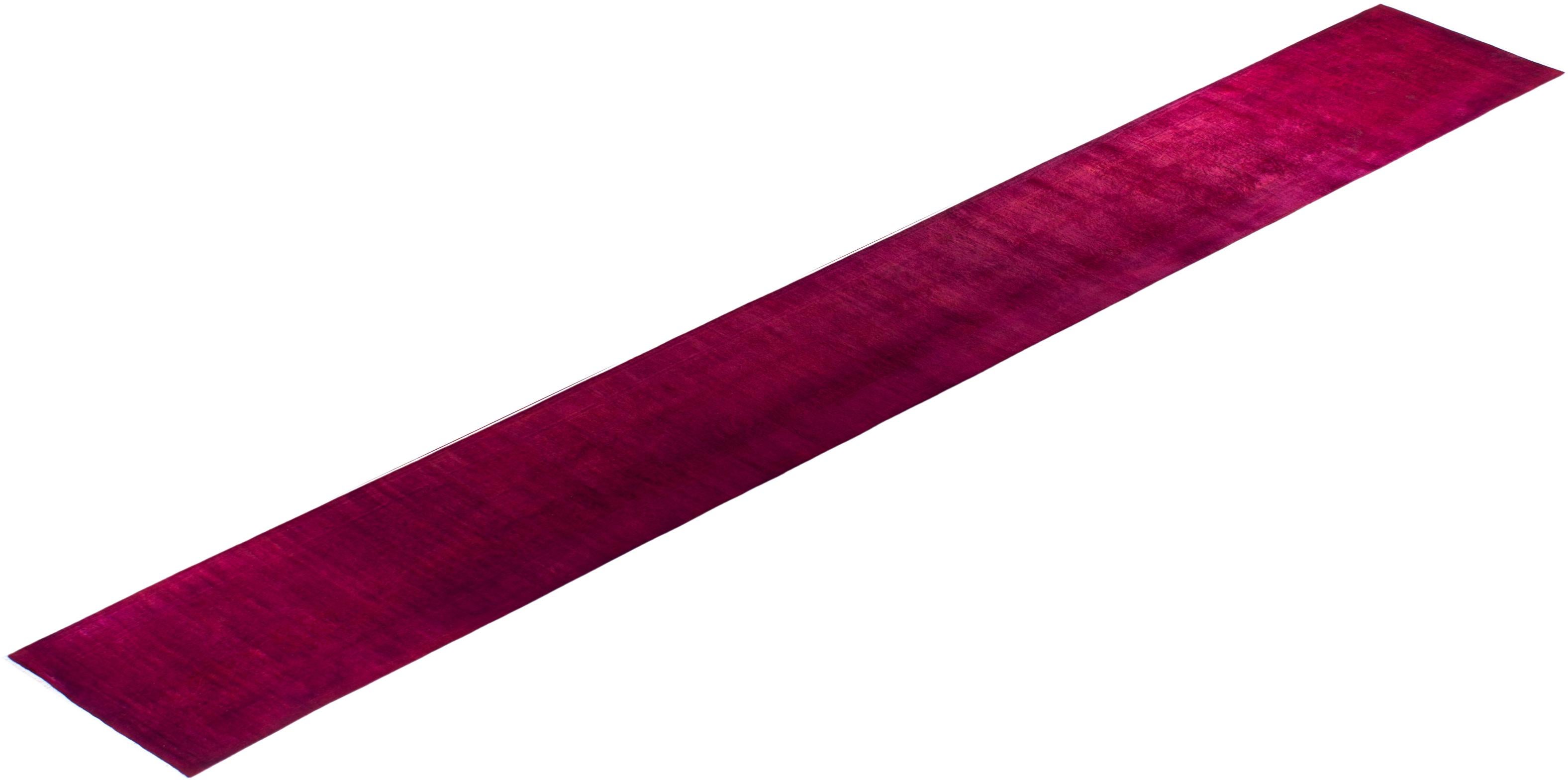 Alfombra de lana teñida a mano contemporánea rosa en venta 2