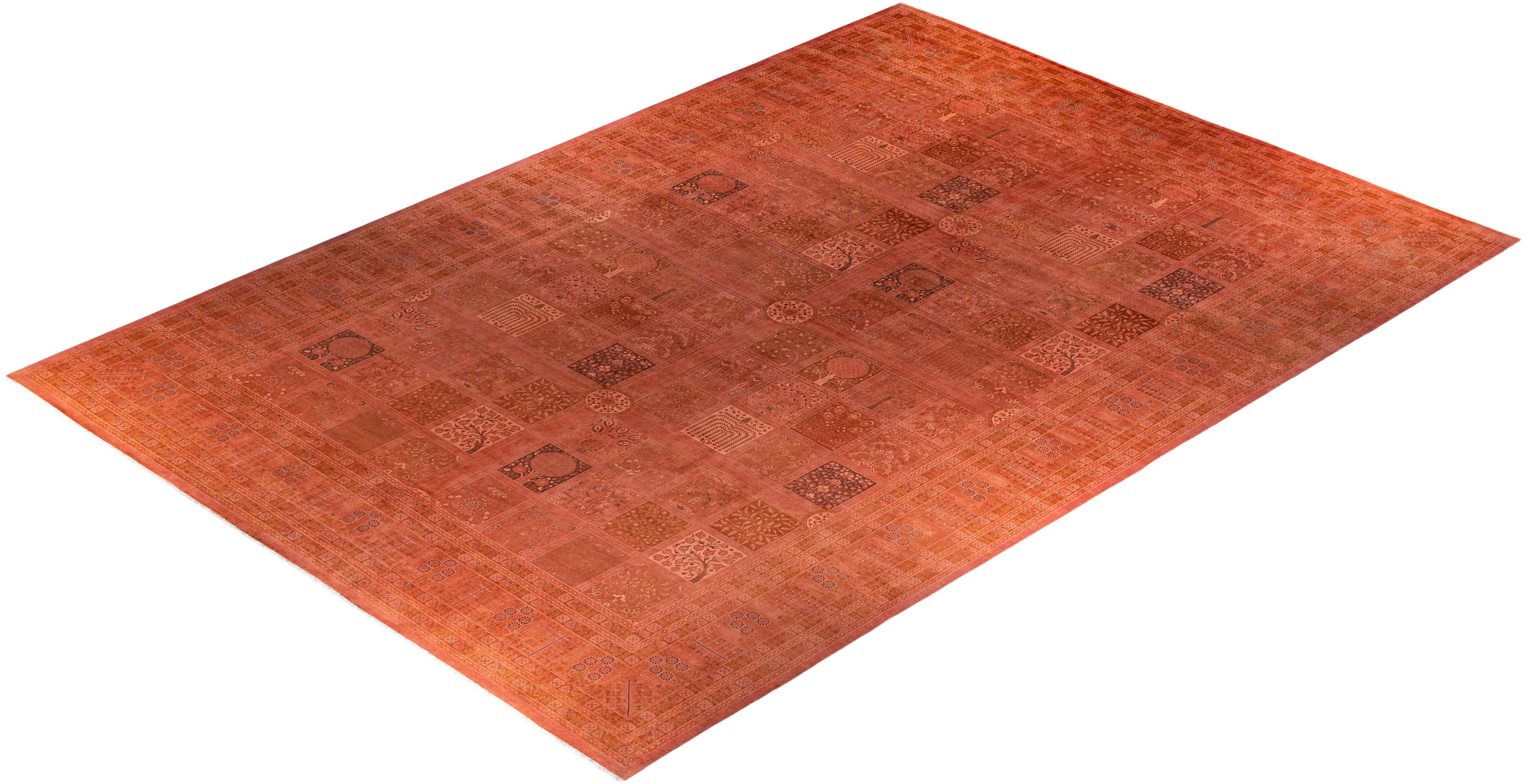 Tapis Contemporary en laine surteinte nouée à la main rose en vente 2