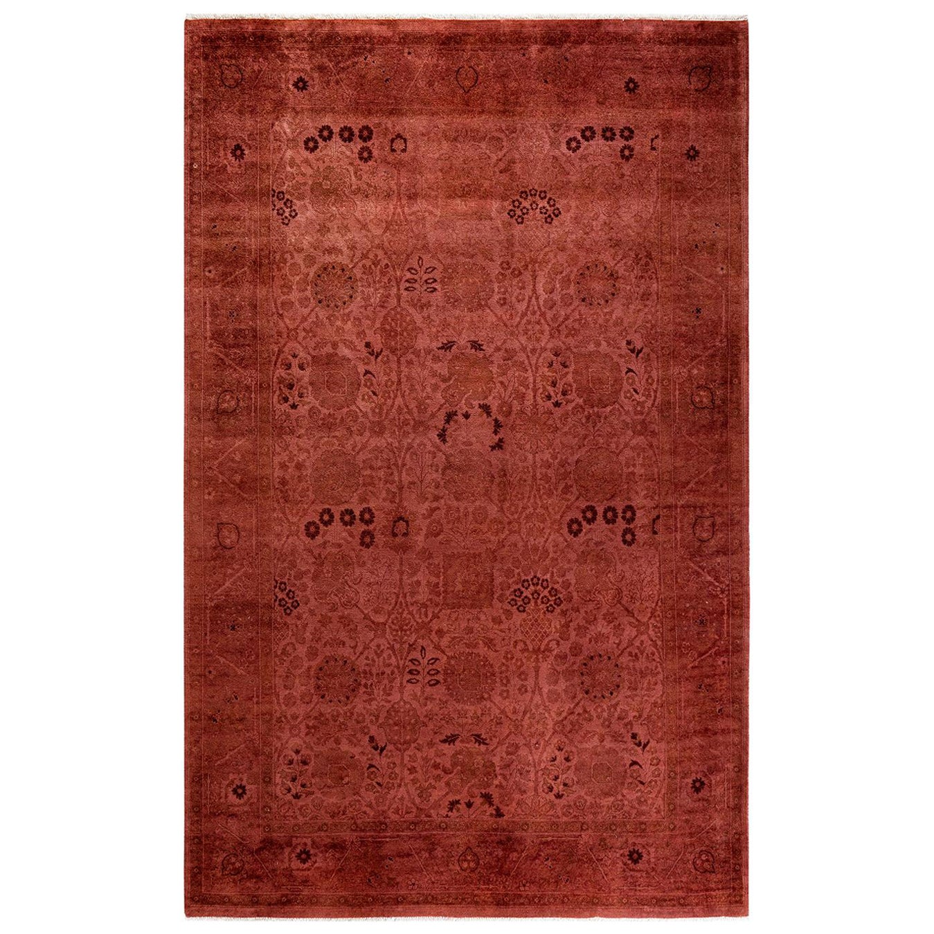 Tapis Contemporary en laine surteinte nouée à la main rose