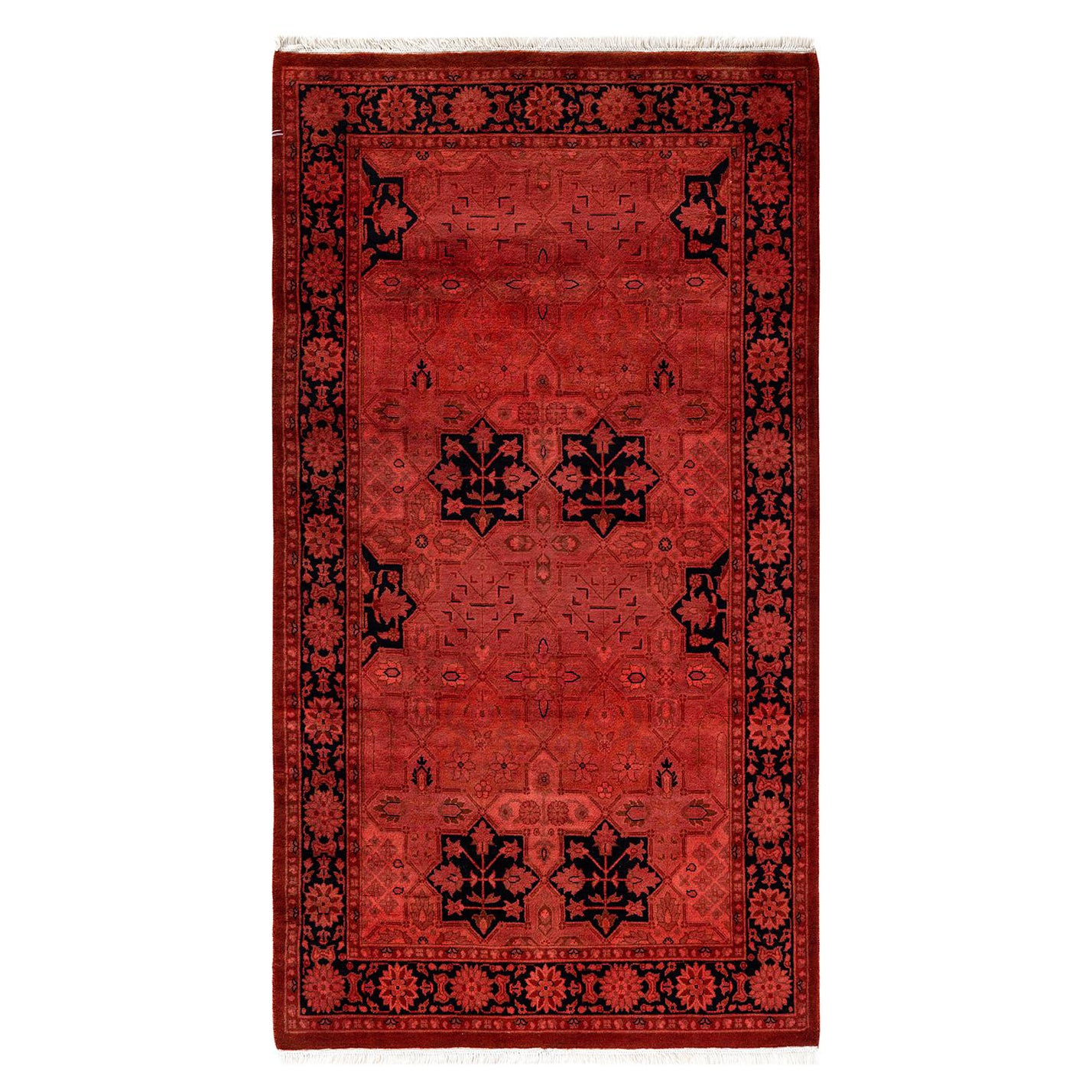 Contemporary Overdyed Hand Knotted Wool Pink Area Rugs (Tappeto rosa in lana)