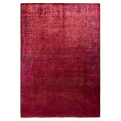 Contemporary Overdyed Hand Knotted Wool Pink Area Rug
