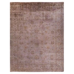Contemporary Overdyed Hand Knotted Wool Pink Area Rug