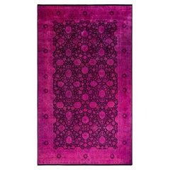Contemporary Overdyed Hand Knotted Wool Pink Area Rugs (Tappeto rosa in lana)