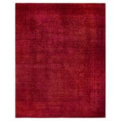 Tapis Contemporary en laine surteinte nouée à la main rose