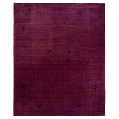 Contemporary Overdyed Hand Knotted Wool Pink Area Rugs (Tappeto rosa in lana)