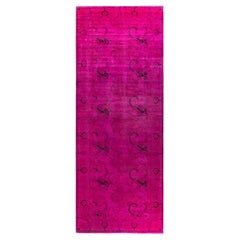 Tapis Contemporary en laine surteinte nouée à la main rose
