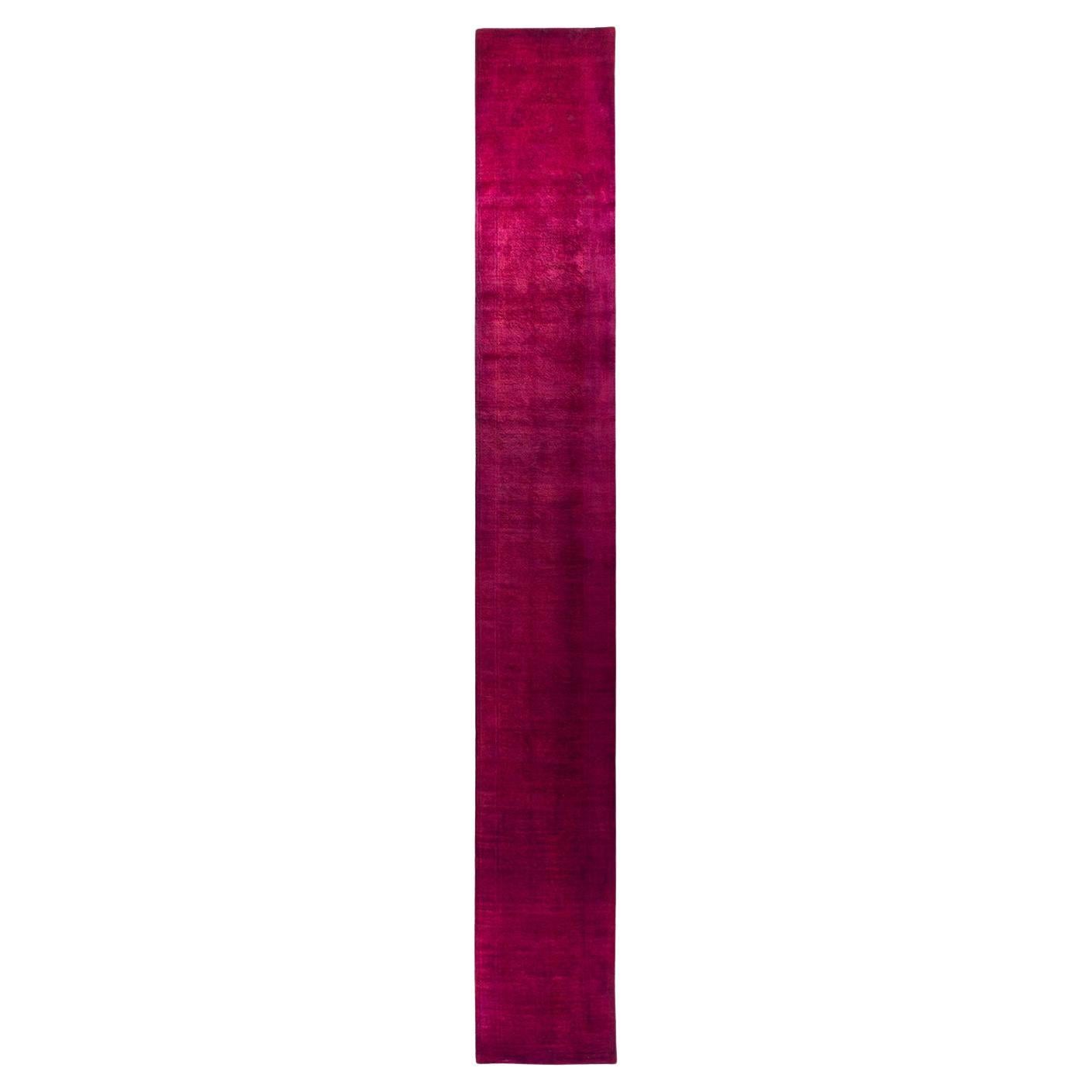 Alfombra de lana teñida a mano contemporánea rosa en venta