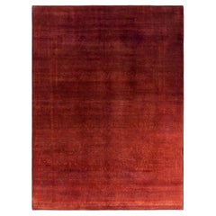 Contemporary Overdyed Hand Knotted Wool Pink Area Rug