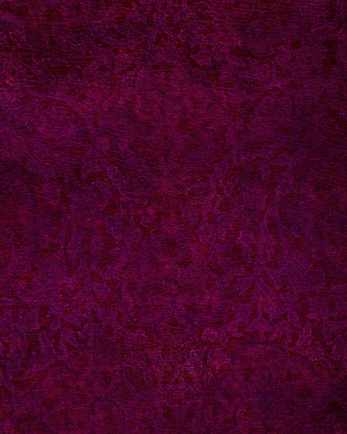 Contemporary Overdyed Hand Knotted Wool Pink Runner 2' 7