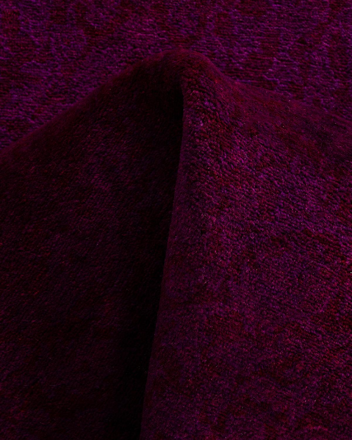 Contemporary Overdyed Hand Knotted Wool Pink Runner 2' 7