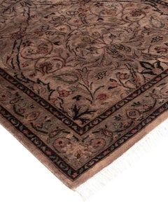 Contemporary Overdyed Hand Knotted Wool Pink Runner