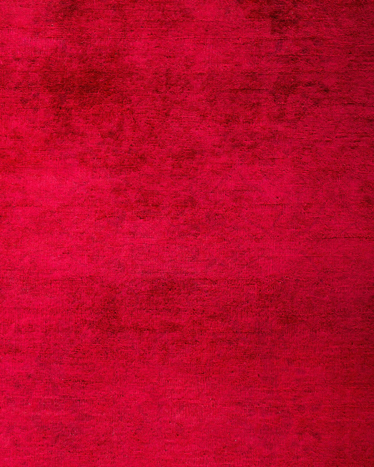 Contemporary Overdyed Hand Knotted Wool Pink Runner (Pakistanisch) im Angebot