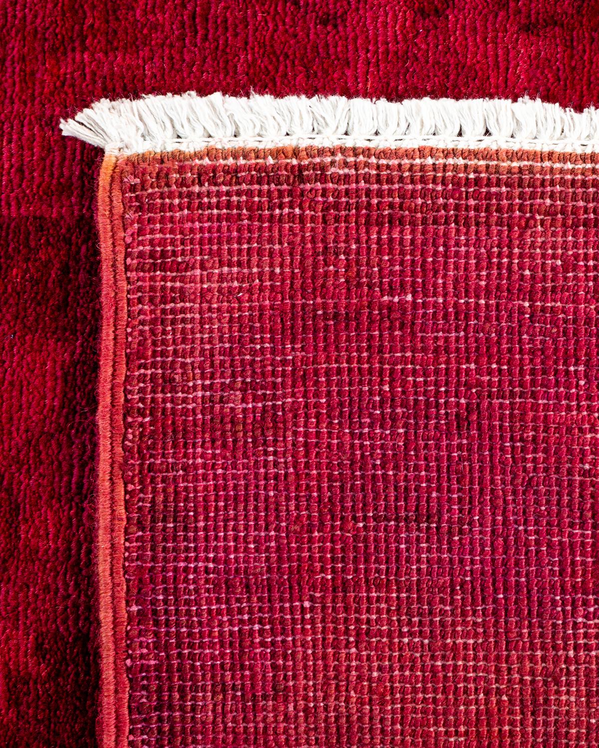 XXI secolo e contemporaneo Runner contemporaneo in lana rosa sovratinto e annodato a mano in vendita
