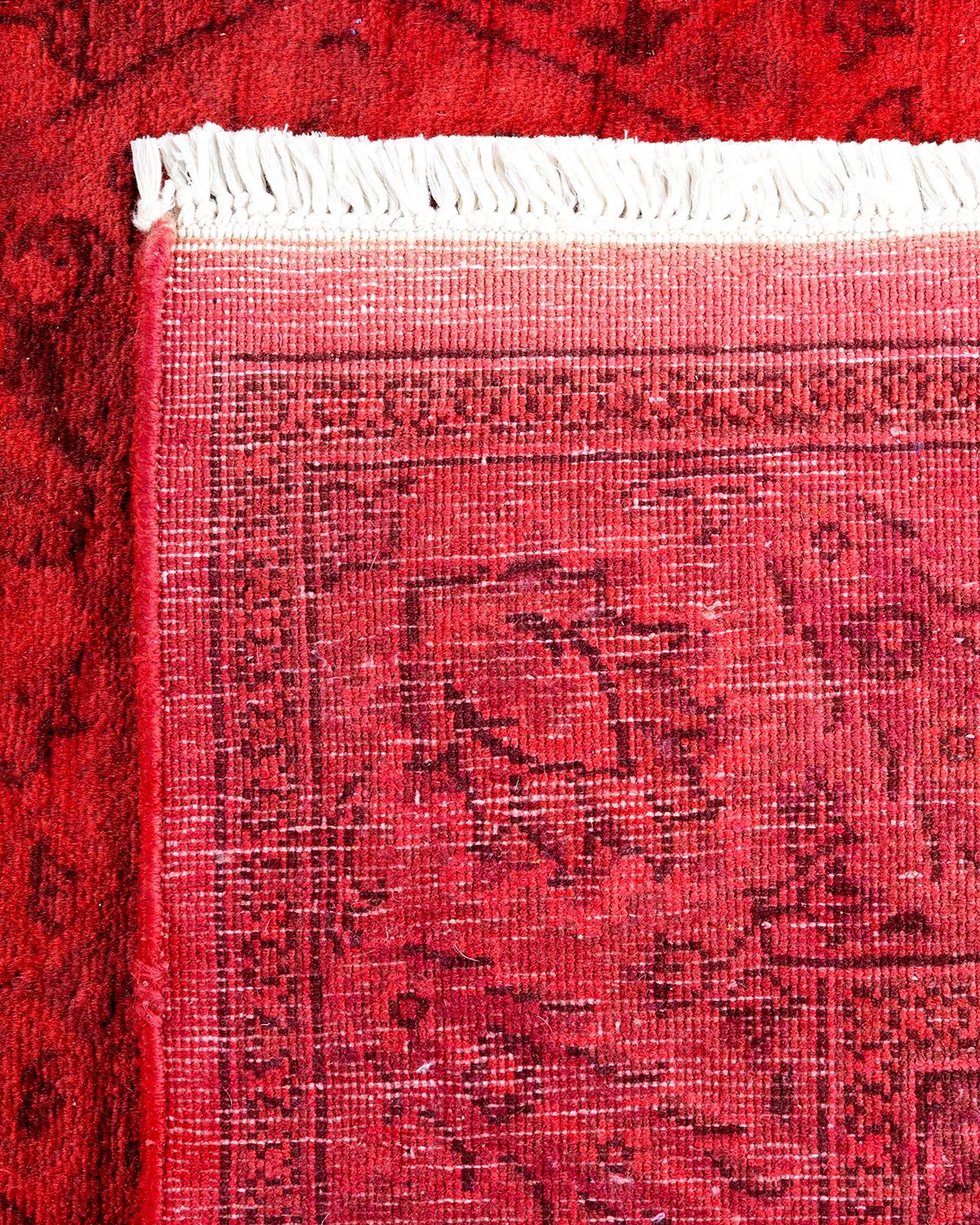 XXI secolo e contemporaneo Runner contemporaneo in lana rosa sovratinto e annodato a mano in vendita