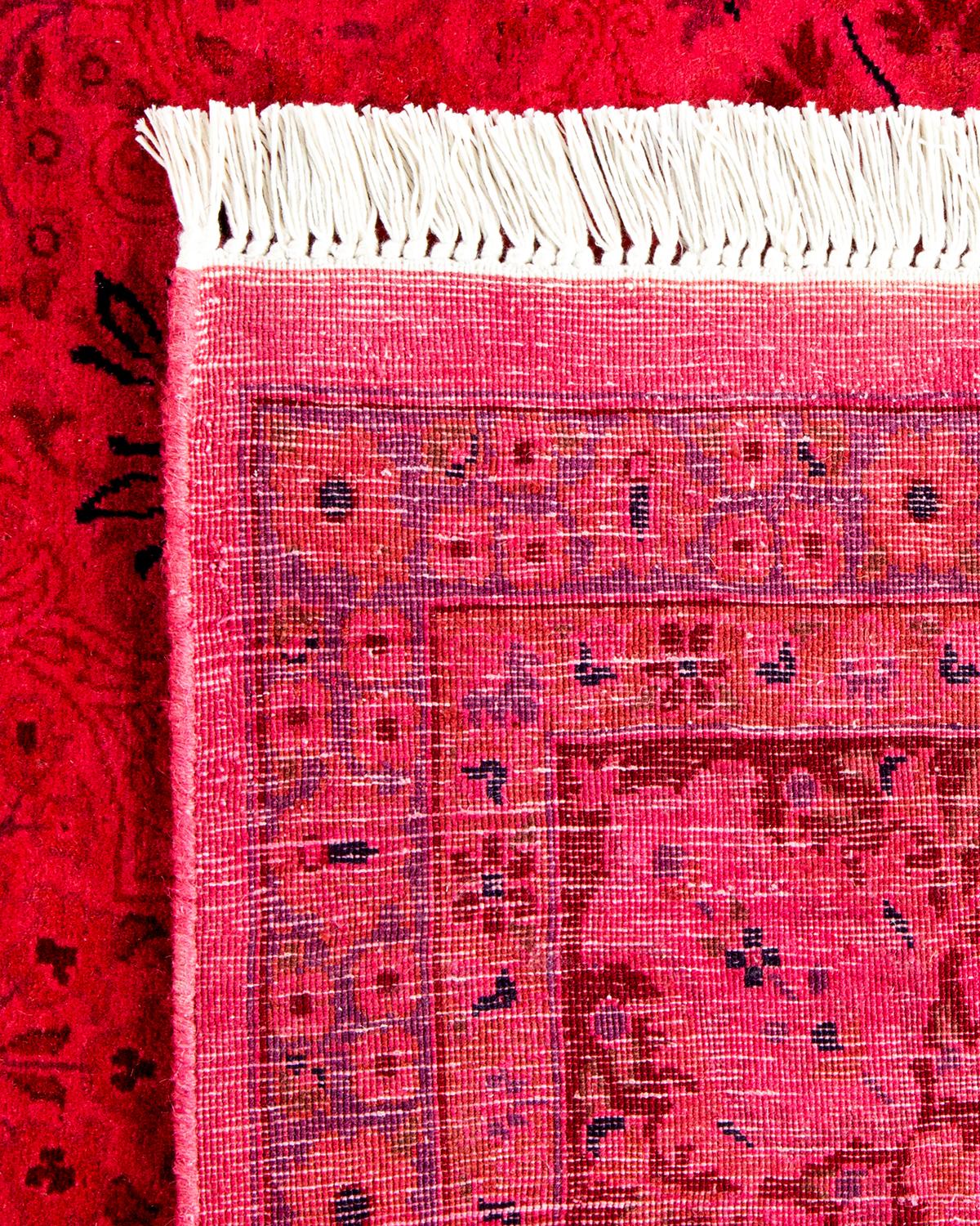 Alfombra Cuadrada Contemporánea de Lana Sobreteñida y Anudada a Mano Rosa Siglo XXI y contemporáneo en venta