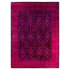 Contemporary Overdyed Hand Knotted Wool Purple Area Rug 10' 1" x 14' 3"