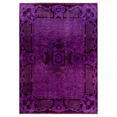 Contemporary Overdyed Hand Knotted Wool Purple Area Rug 10' 2" x 14' 0"